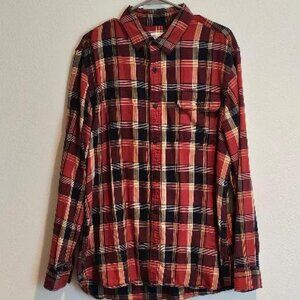 GAP Men's Long Sleeve XL Plaid 100% Cotton Shirt